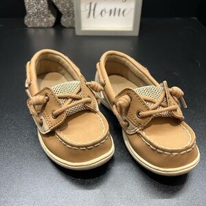 Tan Kids Boat Shoes